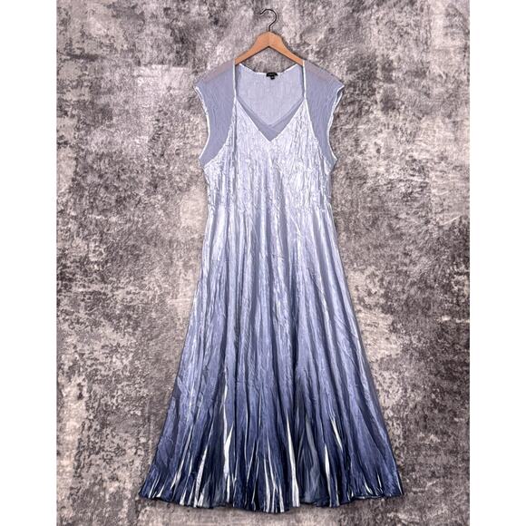 Komarov Dress 2X Womens Blue Gradient Charmeuse Midi / Maxi - Picture 1 of 8